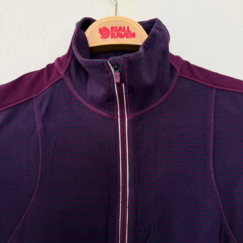 Lululemon Star Runner Pullover Hyper Stripe Plum/Plum Women 10 Half Zip Stretch - Picture 6 of 16